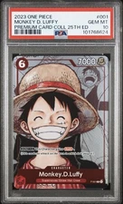 PSA 10 Monkey D Luffy P-001 One Piece Premium Collection 25th Promo Card English