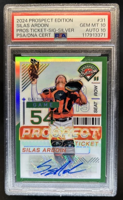 2024 Panini Prospect Edition Silas Ardoin Holo Signatures Green Auto #31 PSA 10