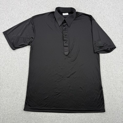 Collars & Co Shirt Mens Large Black Dress Collar Polo Performance MGM Japan