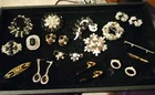 Vintage Estate Mixed Costume Jewelry Lot 60's Rhinestone Elegant MCM Black Clear