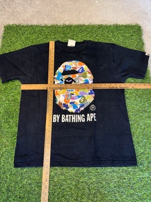BAPE Rainbow Multi Camo Ape Head T-shirt Black A Bathing Ape Size