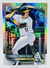 2025 Bowman Draft GAVIN TURLEY 1st Rare Logofractor #22/35 A’s Prospect SSP
