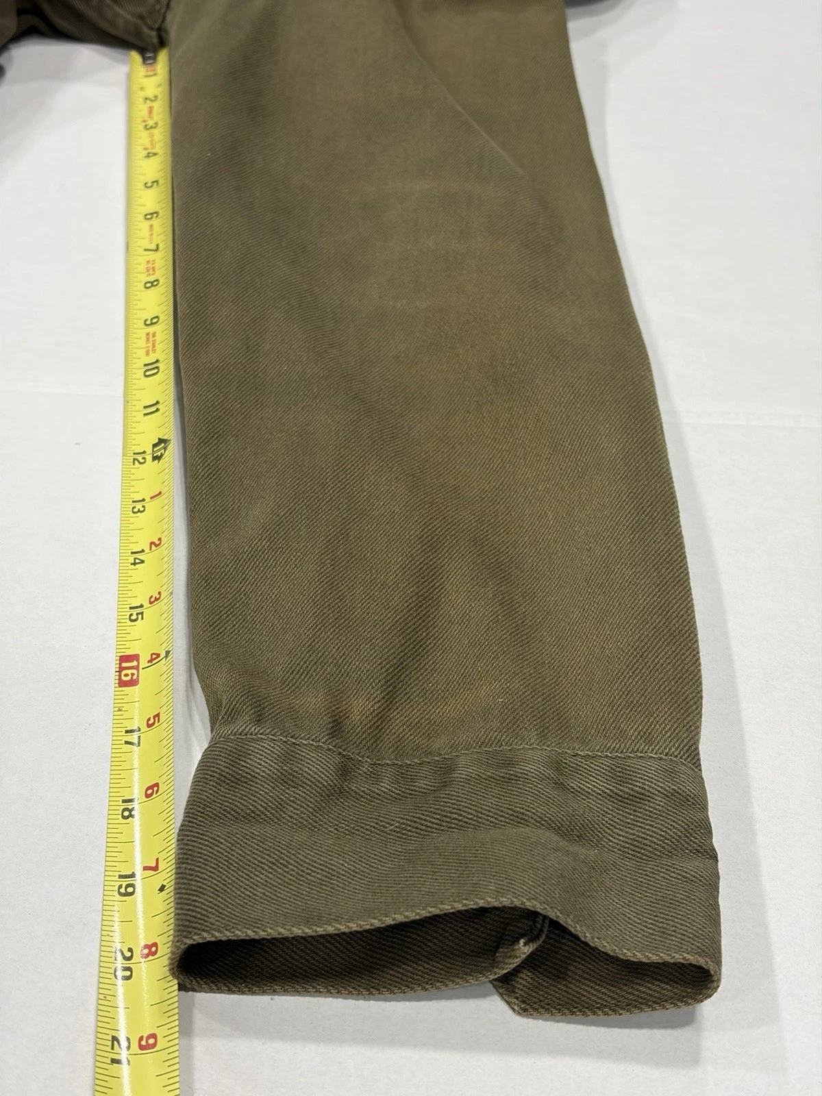 ALEX MILL Garment Dyed Work Jacket Chore Coat Recycled Denim Military Green L - product detail image 8
