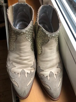 Golden Goose Cowboyboots GGDB Gr.38 creme gold Leder super Zustand - Bild 1 von 4