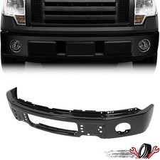 Front Black Steel Bumper Face Bar For Ford F150 2009-2014 W Fog Light Us New