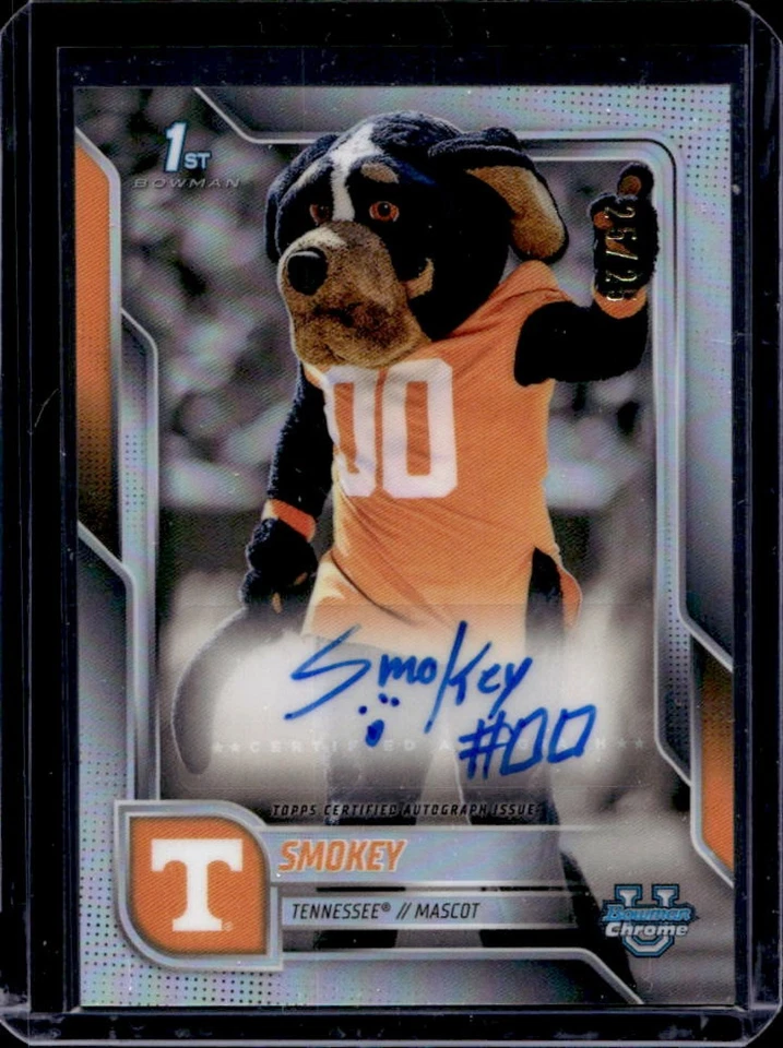 Bowman Chrome University Smokey Mascots 2025 automático #25/25 voluntarios