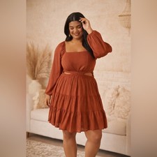 Altar’d State Arula Cut Out Flowy Knee Length Tiered Dress Size X