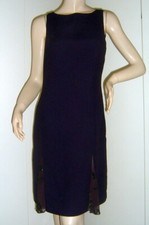 ABITO VESTITO DONNA VIOLA INSERTI TULLE GLITTER PLUM TAGLIA UK 6