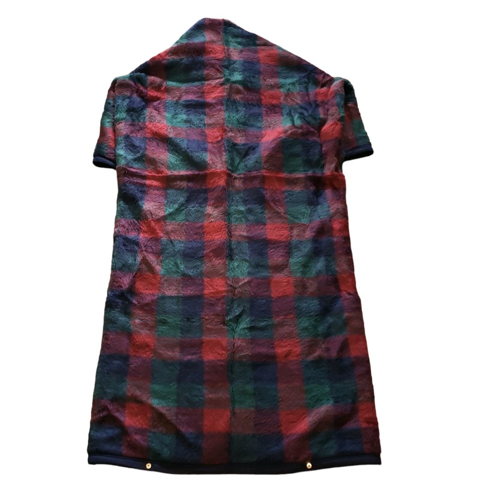 Biederlack Cuddle Wrap Throw Stadium Blanket Zipper Snap Blue Red Green