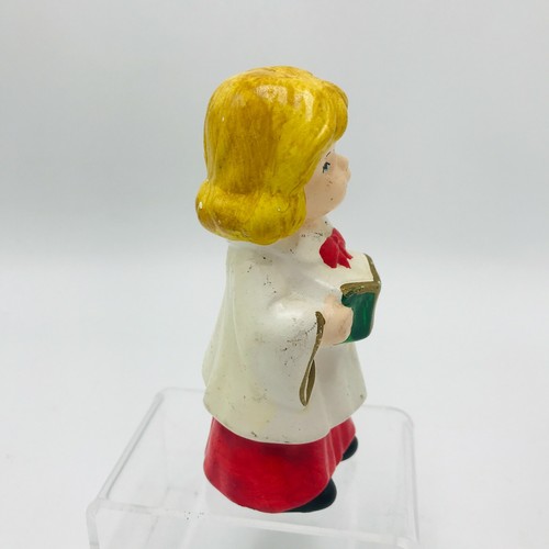 Statuina bambina vintage Giappone coro natalizio 4" - Foto 3 di 4