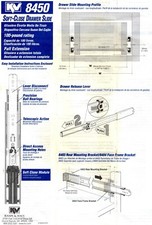 KNAPE  VOGT 8450FMB-20" DRAWER SLIDES, FULL EXTENSION, SOFT-CLOSING, 100-LBS