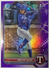 2022 Bowman Chrome Danyer Cueva 1st Prospect Purple Refractor #/250 Rangers