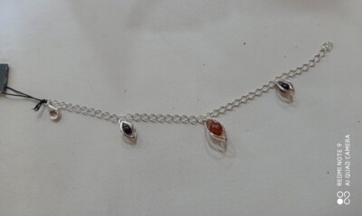 S&A Damen ARMBAND BERNSTEIN und 925 mm Silber
