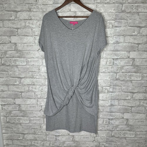 Simply Southern Gr. Medium Twist Tunika Minikleid grau Strick Strand Cover Up