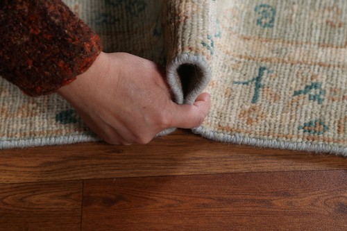 Vegetable Dye Sage Green Oushak Turkish Rug 2x3 Wool Hand-knotted Accent Carpet - Picture 15 of 17