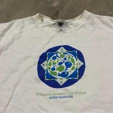 90s VTG SHEDD AQUARIUM Chicago T Shirt L Cruising Around The World Lake Michigan