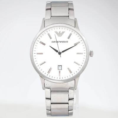 Emporio Armani 43mm Stainless Steel White Dial Quartz Men Watch