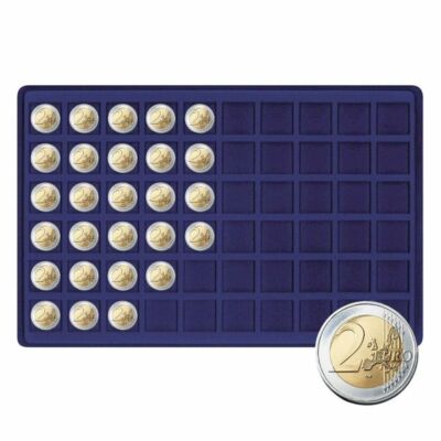 Lindner 2329M-60 Tray for 60 coins up to 27 mm Ø blue