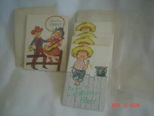 LOT 6 UNUSED 1950's KID'S BIRTHDAY PARTY INVITATIONS 5 are AMERICAN GREETINGS