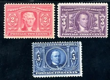 USAstamps Unused FVF US 1904 Louisiana Purchase Scott 324, 325, 326 NG