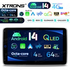 Autoradio 10,1" 1 Din Android 14 4G+64GB 8 Core GPS Navi CarPlay LTE 4G DSP Giroscopio