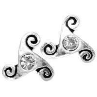 Ohrstecker Triskel Kristall 925Er Silber Schmuck