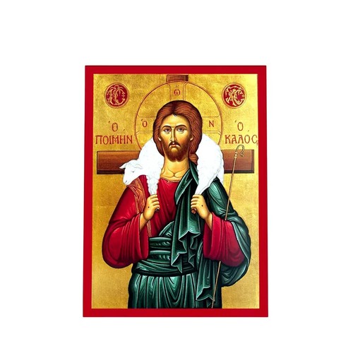 5 1/2" Jesus Christ The Good Shepherd Greek Orthodox Byzantine Style Icon 14cm - 第 8/15 張圖片
