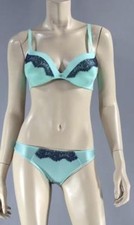 GUILT KALEY AMBER JEAN ROWAN SCREEN WORN TURQUOISE LINGERIE SET SZ 34B EP 103