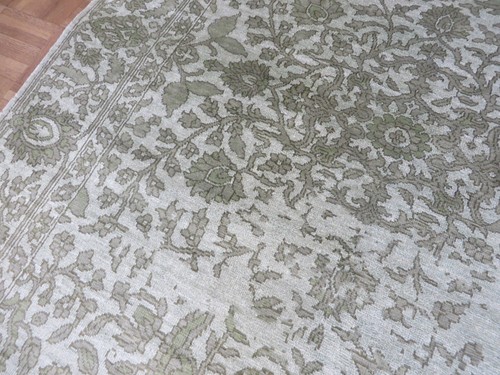 4'7 x 6'6 Hand Knotted Gray Broken Design Oriental Rug With Silk G15323 - Picture 7 of 11