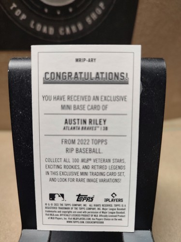 2022 Topps Rip Mini Orange #MRIPARY Austin Riley Atlanta Braves /60 - Bild 2 von 2