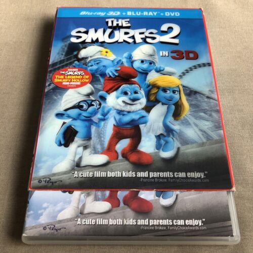 The Smerfs 2 (3D, Blu-ray, DVD, cyfrowy zestaw 3 płyt z soczewkową osłoną ślizgową) Dwa - Zdjęcie 1 z 14