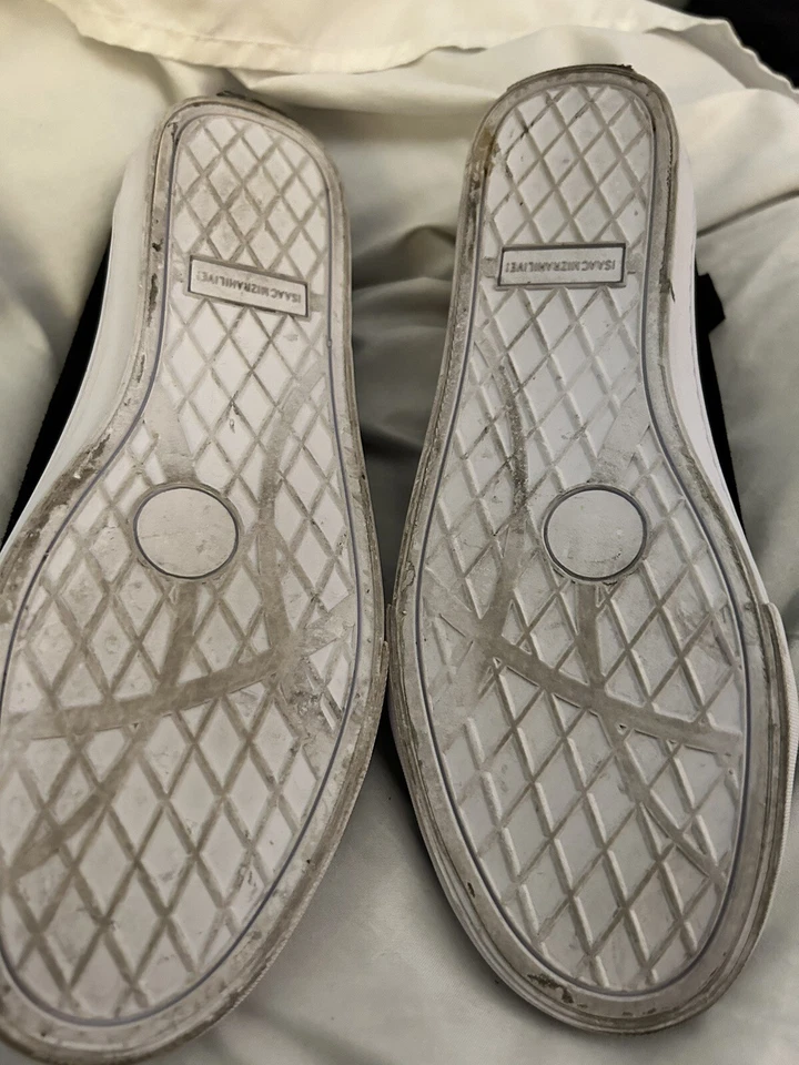 Isaac Mizrahi Size 7.5 Rhinestone Leather Tennis Shoes - Image 3 of 3