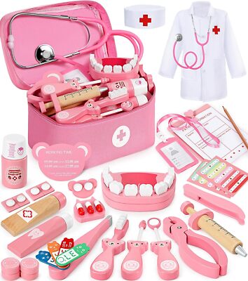 Ophy Arztkoffer Kinder Holz Spielset, Doktorkoffer für Kinder ab 3, 4, 5 Jahre