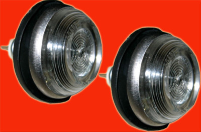 2 x Fiat 500 universal side indicators round white you. 40mm Ba9 BA 9 31466