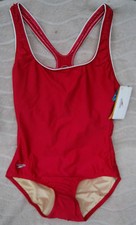 Speedo Women's Raspberry Aquatic Racer Back Swimsuit Size 8  NWT