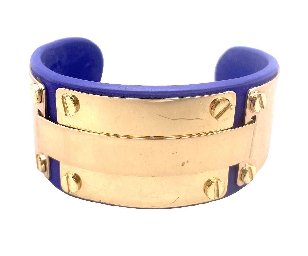 BCBGMAXAZRIA Cuff Bracelet Gold Tone Chunky Metal Accents eBay