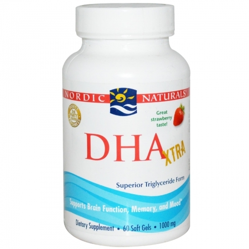 DHA 1000 / DHA Xtra, Strawberry Flavour, 1000 mg, 60 Softgels - Nordic Naturals
