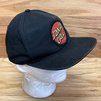 帽子 90s SANTA CRUZ CAP Santa Cruz Skateboards Hat Black Snapback Circle Logo Patch Cap | eBay