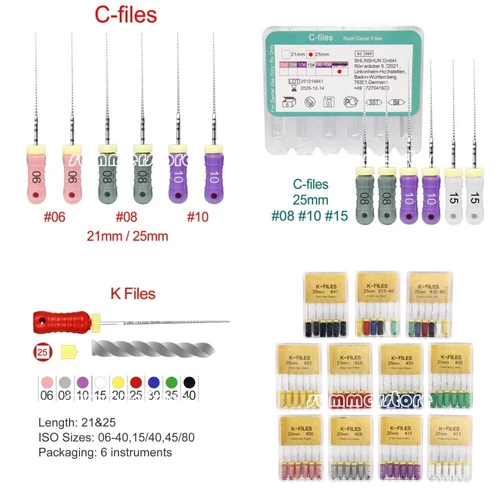 Dental Root Canal Files Hand Use Endodontic C File 21mm 25mm &K Files 21/25/31mm