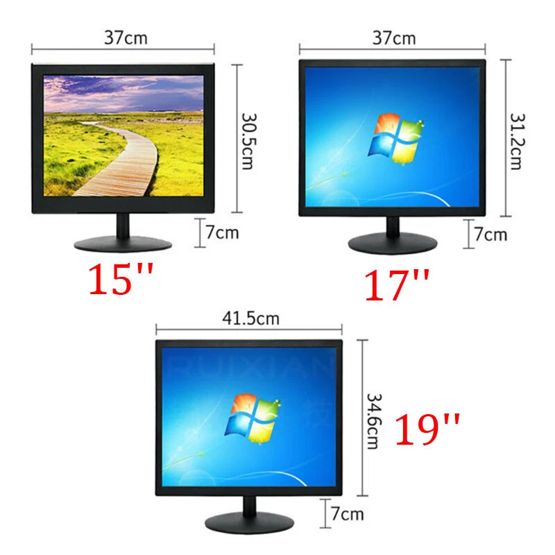 15''/17''/19'' Portable Computer PC Display HD TV Screen HDMI Security Monitor - Image 4 of 4