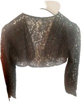 Coprispalle donna nero aperta pizzo manica lunga Nuovo