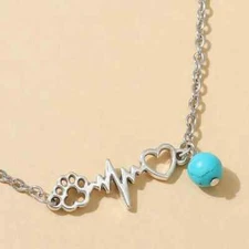 Cute Anklet Hollow Bear Paw Heart Hollow Alloy Chain Adjustable Exquisite Trendy