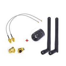 2pcs 2.4GHz 3dBi WiFi Antenna Aerial  17cm PCI U.FL IPX to RP SMA Pigtail Cable