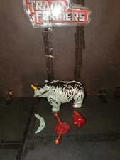 Vintage Transformers Beast Wars Deluxe Class Rhinox Fox Kids Missing Sword 1999