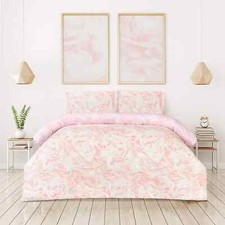 Reversible 100% Microfiber Abstract Printed Duvet Cover & Pillowcases Bed Set