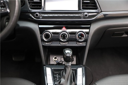 For Hyundai Elantra 2017-2020 Carbon Fiber Central AC Button Control Cover Trim - Picture 7 of 10