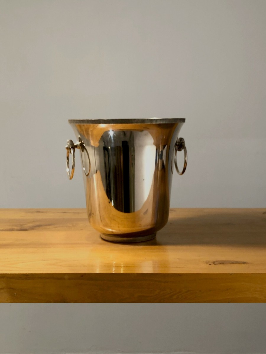 ANCIEN SEAU PORTE BOUTEILLE de CHRISTOFLE MODERNISTE vers