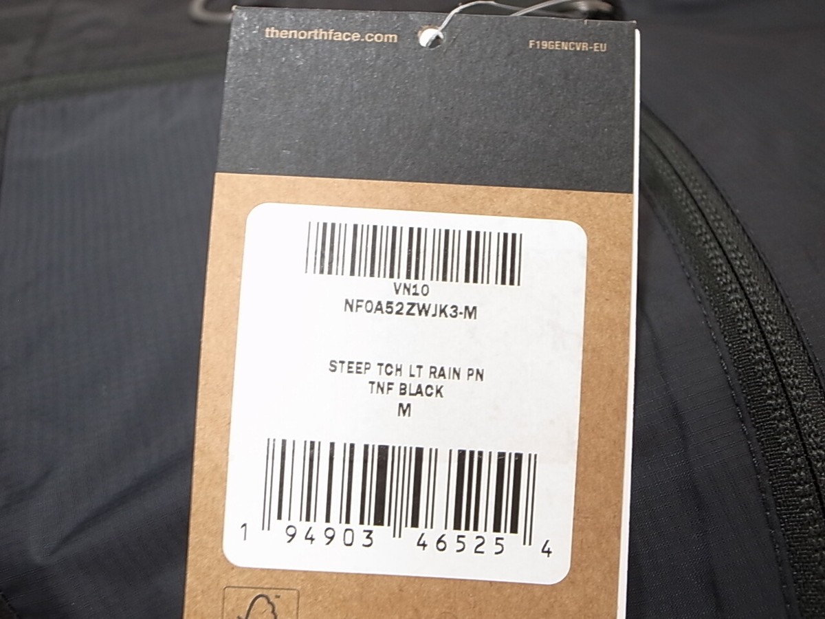THE NORTH FACE STEEP TECH LIGHT RAIN JACKET TNF BLACK size M THE NORTH FACE STEEP TECH LIGHT RAIN JACKET TNF BLACK size M