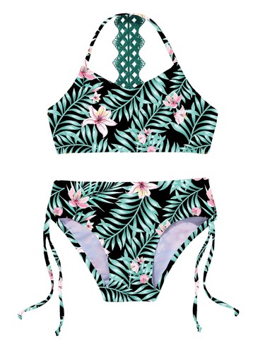 Kids Girls Bikini Swimsuits Swimwear Bathing Suits Tankini 2 Pieces Beachwear - Picture 39 of 51