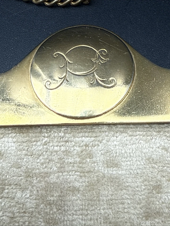 ROBERTA DI CAMERINO- 1960s Ivory Beige Velvet Purse Clutch Bag Gold Hardware 7x7 - Image 4 of 4